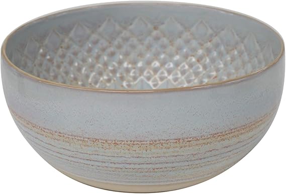 Costa Nova Ceramic Stoneware 8.5" x 3.75", 70 oz Serving Bowl - Cristal Collection, Nacar | Microwave & Dishwasher Safe Dinnerware | Food Safe Glazing | Restaurant Quality Serveware