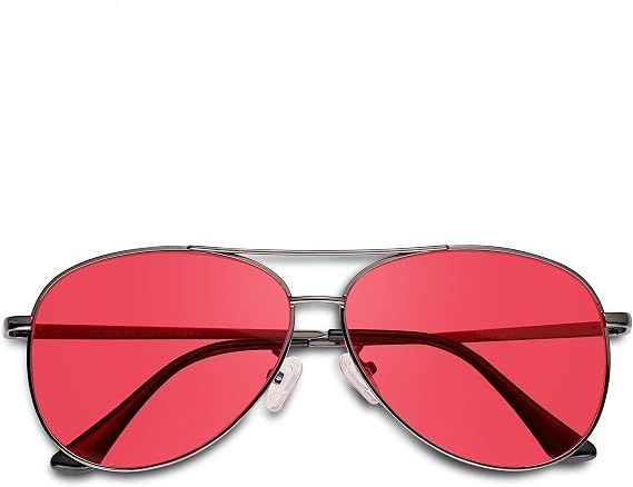 Pilestone TP-036 Lens D Color Blind Glasses Aviator Style for Medium Red-Green Blindness Indoor/Outdoor Use