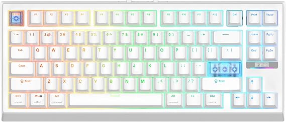 EPOMAKER G84 HE Wireless Gaming Keyboard, 8K Polling & 8000mAh, SOCD & DKS, Hall Effect Keyboard with Fast Trigger & Adjustable Actuation, RGB Backlit, PBT Keycap, Hot-Swap, for WIN/Mac (White)
