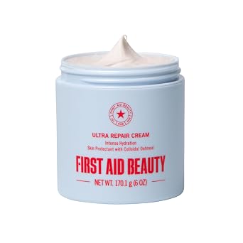 First Aid Beauty Ultra Repair Cream, Intense Hydration Face & Body Moisturizer with Colloidal Oatmeal, Helps Relieve Eczema, Dry Skin Barrier Repair, Fragrance Free