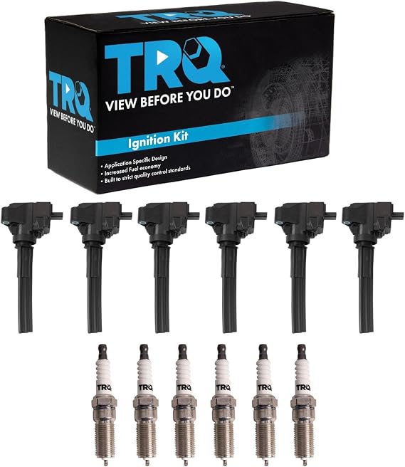 TRQ Ignition Coil & Spark Plug Kit Iridium 12 Piece Compatible | For 2.7L