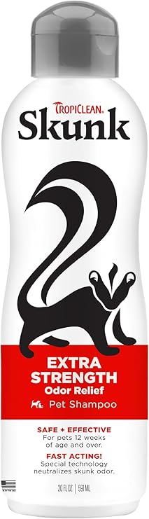 TropiClean Deodorizing Skunk Shampoo for Dogs, Extra Strength, 20oz
