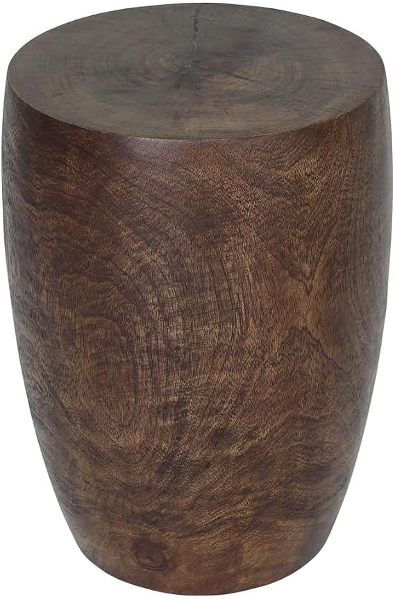 Haussmann Merlot Turned Pedestal Accent Table, Dark Walnut, 15 in Dia x 20