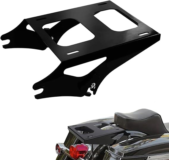 Black Detachable Tour Pack Mounting Rack, Trunk Luggage Bracket Compatible for Harley Davidson Touring Street Glide Road King Road Glide Electra Glide 2014-2024