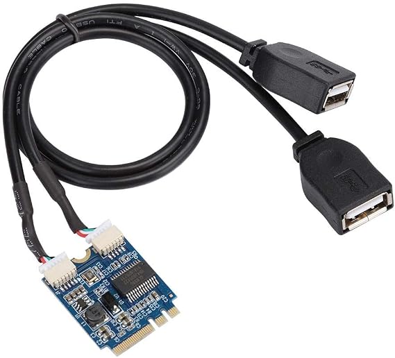 M.2 NGFF to USB Riser Card,Key A-E to Double Port USB2.0 Interface Expansion Card,Cable Adapte,Easy to Install and Convenient to Use