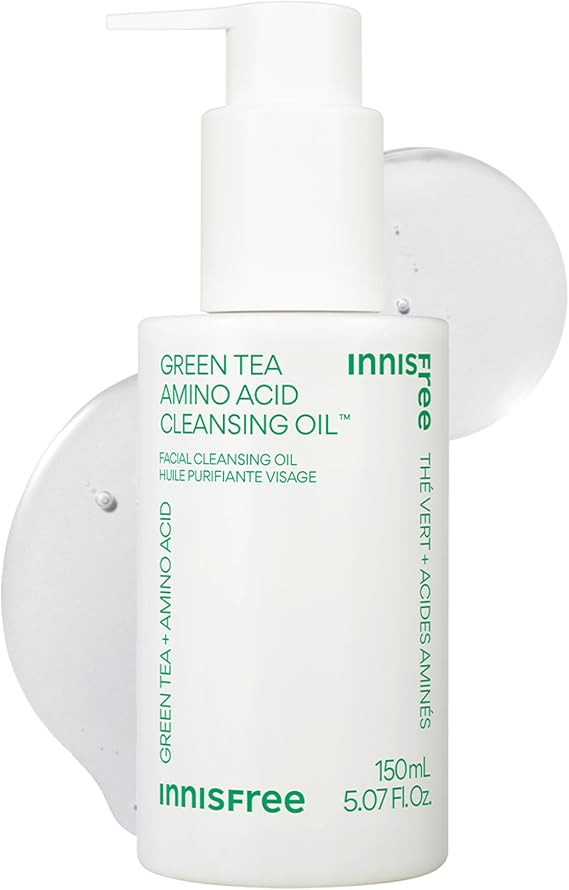 INNISFREE Green Tea Amino Acid Cleansing Oil, Gentle Nourishing Korean Makeup Remover, Cleanses deeply without stripping, hydrating & protecting skin barrier with amino acids, 150ml