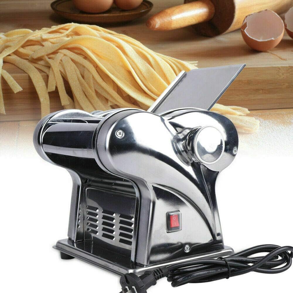 Electric Pasta Maker Pasta Noodle Maker Spaghetti Press Machine Kitchen Desktop Stainless Steel with Four Face Cutter Heads Electric