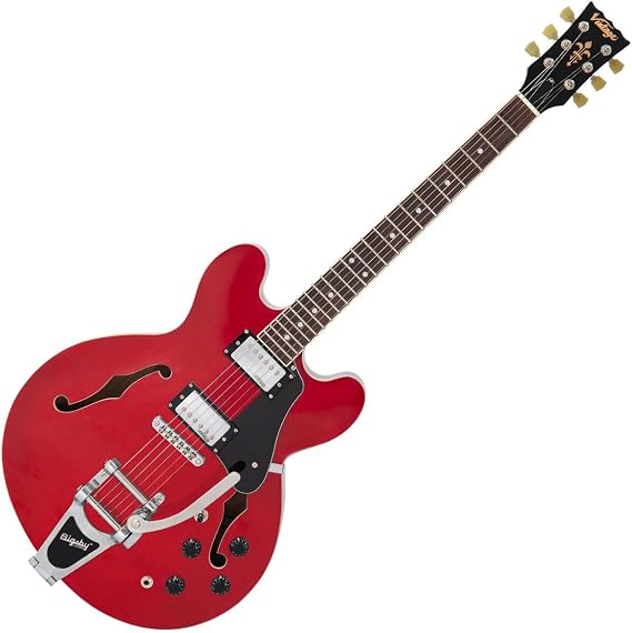 Vintage Semi-acoustic Guitar With Bigsby - Cherry Red