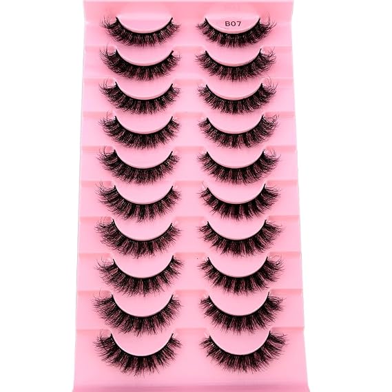 New 10 Pairs Natural Thick False Eyelashes Fake Lashes Long Makeup 3d Mink Lashes Extension Eyelash Mink Eyelashes for Beauty (B07)
