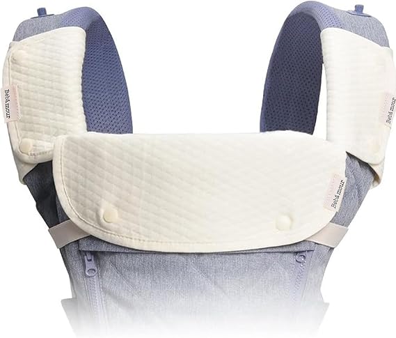 bebear Bebamour Baby Carrier Drool Bibs, 3 Piece Reversible Set with 2 Shoulder Strap Pads & 1 Front Bib, Soft Cotton Carrier Bibs for Baby Carriers