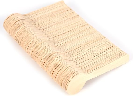 Disposable Wood Spoon 100pcs Wooden Spoons, 4" Bulk Mini Spoons Compostable Wooden Cutlery Ice Cream Tea Spoon Wooden Utensils for Party Events Weddings, 4 Inches -