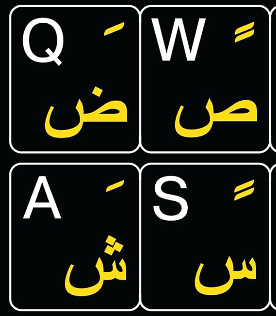 Arabic-English Non Transparent Black Background Keyboard Computer Stickers