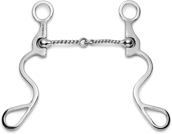Showman Long S Shank Bit w/Twisted Wire Snaffle