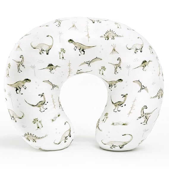 GRSSDER Nursing Pillow Cover Stretchy Minky Removable Nursing Covers for Breastfeeding Pillows, Ultra Soft Comfortable Slipcover for Boy and Girls, Stylish Pretty Dinosaur