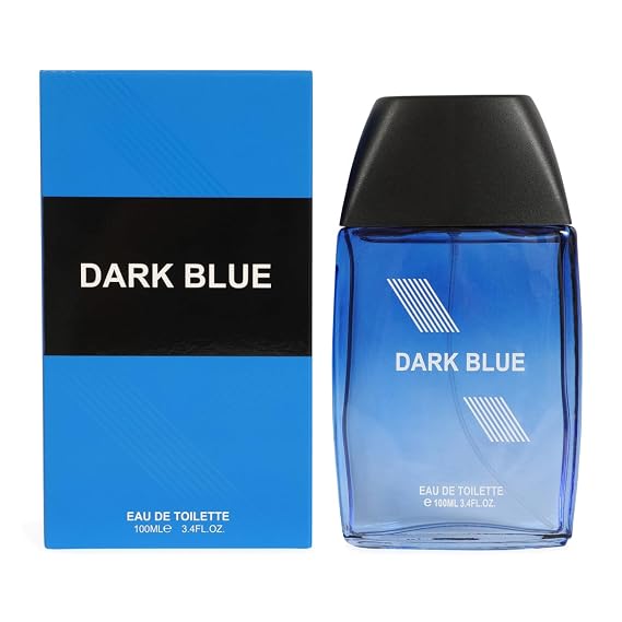 Dark Blue Mens Perfume Eau de Toilette Fresh Aromatic Spicy Masculine Scent Cologne 100ml/3.4 fl oz