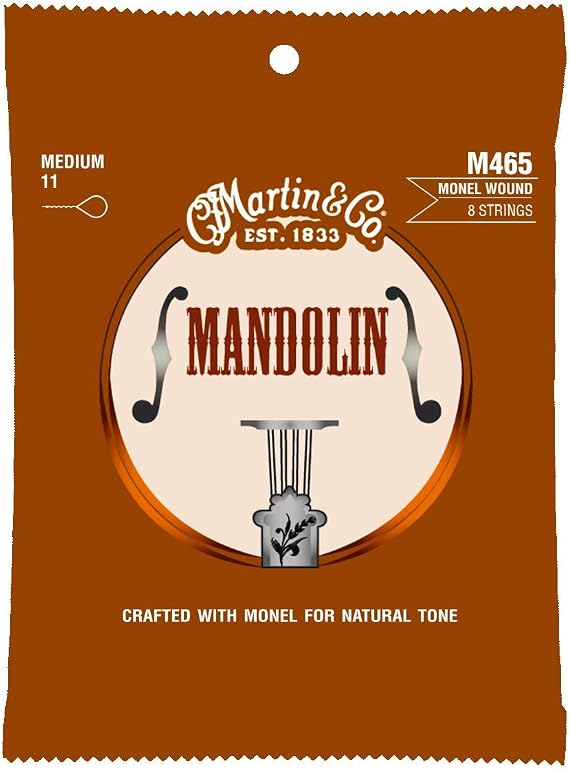 Martin Mandolin Strings Monel, Medium Gauge | 8-String Set for Warm, Balanced Tone and Long-Lasting Playability
