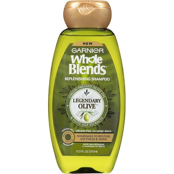 Garnier Whole Blends Replenishing Shampoo Legendary Olive, Dry Hair, 12.5 fl. oz.