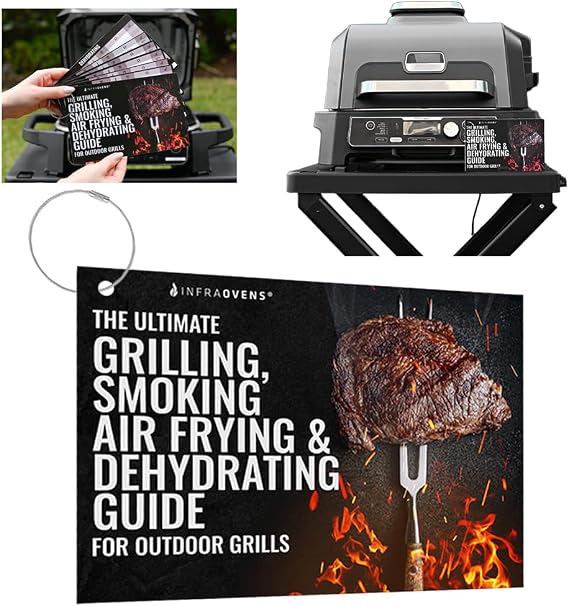 INFRAOVENS Cooking Guide Accessory for Ninja Woodfire Outdoor Grill Pro XL, Pro Connect XL, OG800 OG900 Series, Waterproof Cheat Sheet for Wood Fire 7-in-1, Electric Master Grill, Air Fryer & Smoker