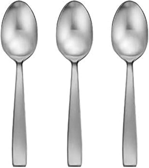Oneida Everdine Everyday Flatware Serving Spoon, Set of 3, 18/0 Stainless Steel, Silverware Set