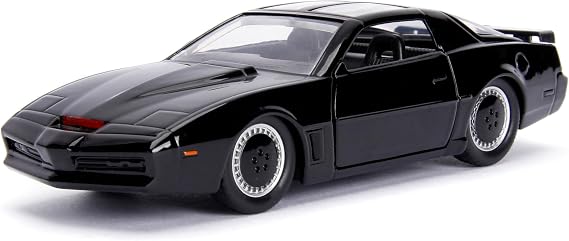 Jada Toys Knight Rider K.I.T.T. Hollywood Rides Die-Cast Car Opening Doors, Rubber Tires 1:32 Scale Collectible for Ages 8+, Black