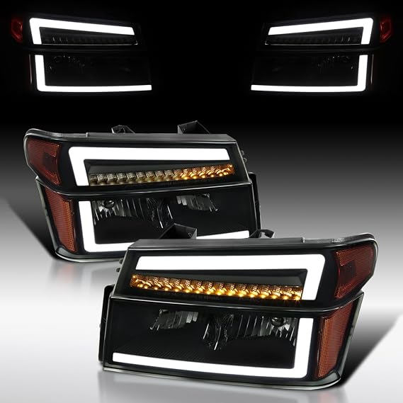 Autozensation Headlights/Corner Lights For 2004-2012 Chevy Colorado Black
