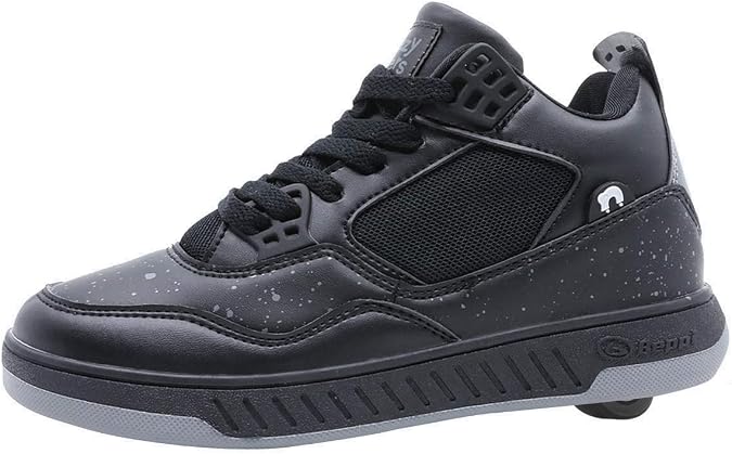 Beppi Roller Sneakers for Girls & Boys Skate Shoes with Wheels Black/Grey, Size 11.5