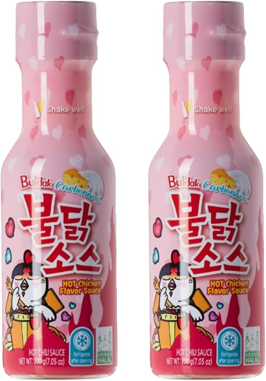 Carbonara Buldak Sauce 200g (Pack of 2) - Hot Chicken Flavour Noodles Sauce, Perfect for Cooking & Dipping