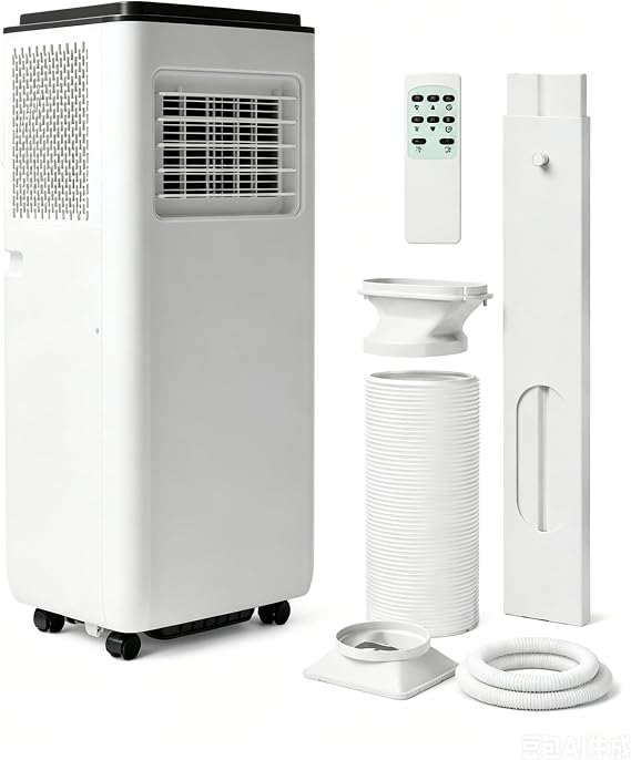 8000 BTU Portable Air Conditioners, 4-in-1 Cooling AC Portable Air Conditioner for Room with Sleep Mode, Ventless Floor Air Conditioner, 3 Speeds Fan & Dehumidifier