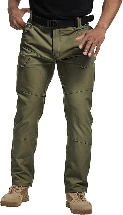 Tactical Pants Men's Flex Ripstop Water-Resistant Lightweight Stretch Cargo Trousers for EDC Outdoor Work Hiking