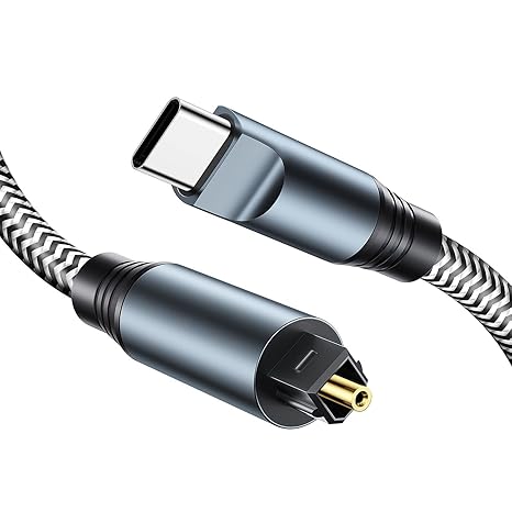 ANDTOBO USB C to Optical Audio Cable4.1FT Braided USB C Cable Fiber Optic Compatible with for Soundbars, Stereo Systems/Amplifiers/Amps, Home Cinema, Xbox/PS4, TV