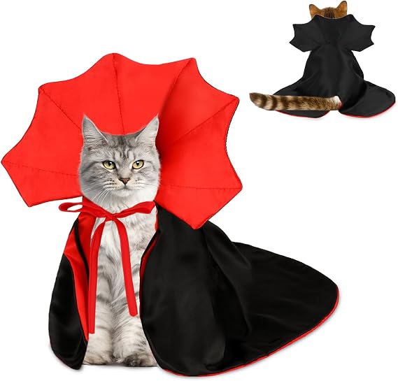 Rypet Cat Vampire Cloak Funny Dog Halloween Costumes Dog Mantle Apparel Pet Clothing Vampire Cape for Cat Puppy Small Dog
