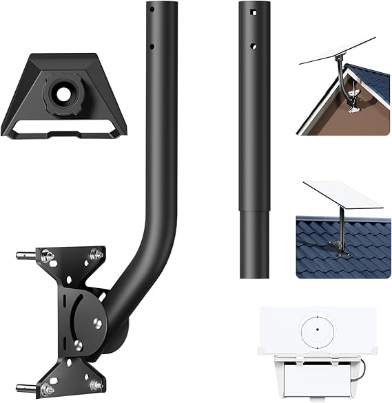 Starlink Mount Standard 4/4X Gen 3 Wall Roof Pipe Pole Mounting Kit | Pivot & Bracket Mounting Solution for Antenna & Router Power Supply Heavy Duty Weatherproof