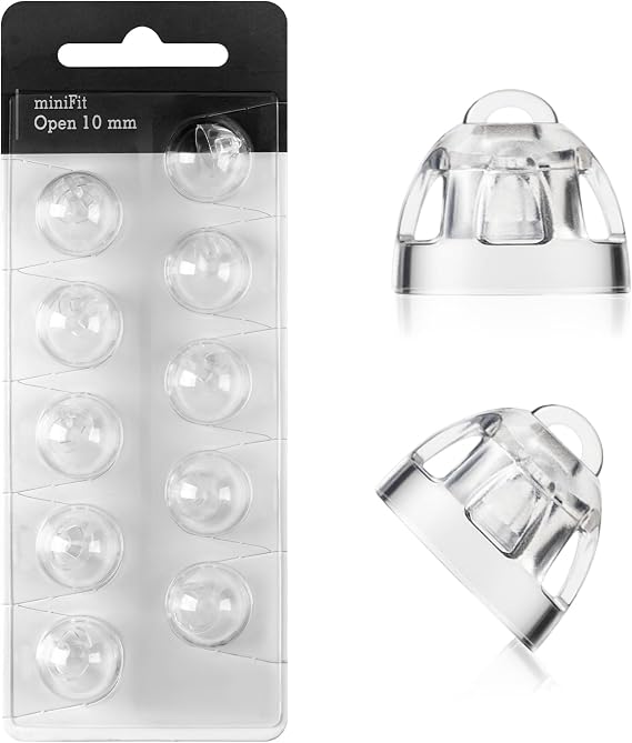 10Pcs Hearing Aid Domes 10mm Soft Silicone Double Vent Bass Domes | Replacement Bass Domes,Soft Silicone Material, Double Vent Design, Hearing Aid Accessories Compatible with Oticon