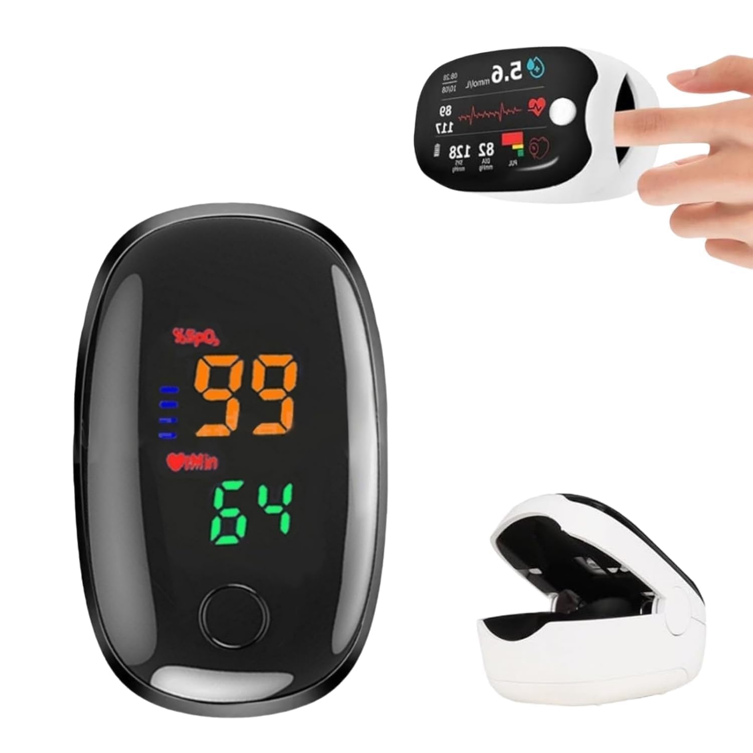 Non Invasive for Oxygen Meter, 2025 Upgrade New Glucose monitor no pricking glucose meters, Sporty Non-Invasive Laser Blood Oxygen Meter, Blood Sugar Monitors for Outdoor or Home Use