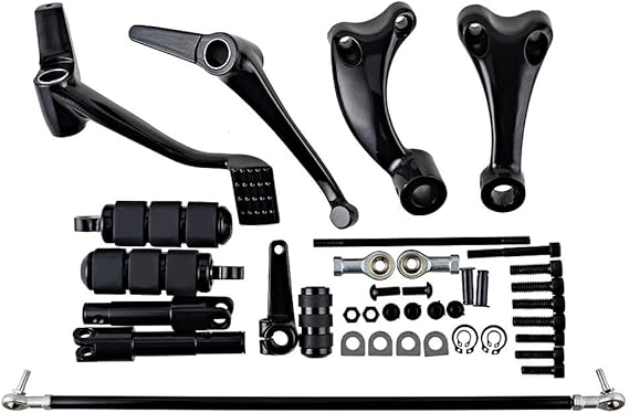 Astra Depot Forward Controls Kit For Harley Sportster XL883 XL1200 Peg + Lever + Linkages + Mounting Hardware Black