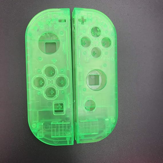 L R Full Housing Shell Case Cover with Frame Colour Replacement for Switch NS JC Controller (Clear Green)