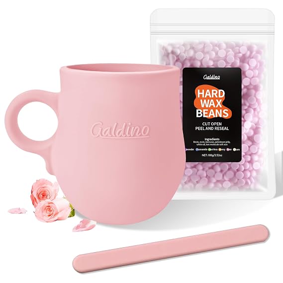 Galdino Face Wax Kit, Silicone Waxing Kit For Women, Microwave Facial Hard Wax Kit With Wax Beads, At Home Hair Removal For Eyebrows, Lip,Body, Easy