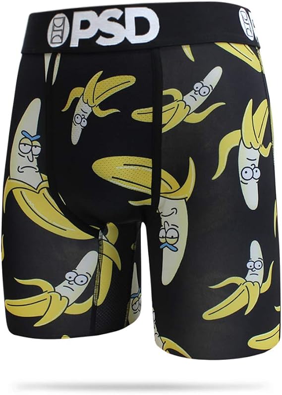 PSD Men's Brief Underwear Bottom (Black/Bananas All Over, S)
