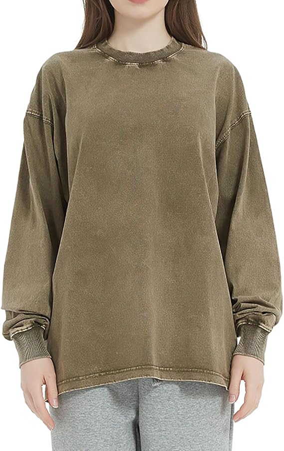 Women's Mens Sweatshirt Long Sleeve T shirts Solid Basic Fleece Solid Pullovers Tops