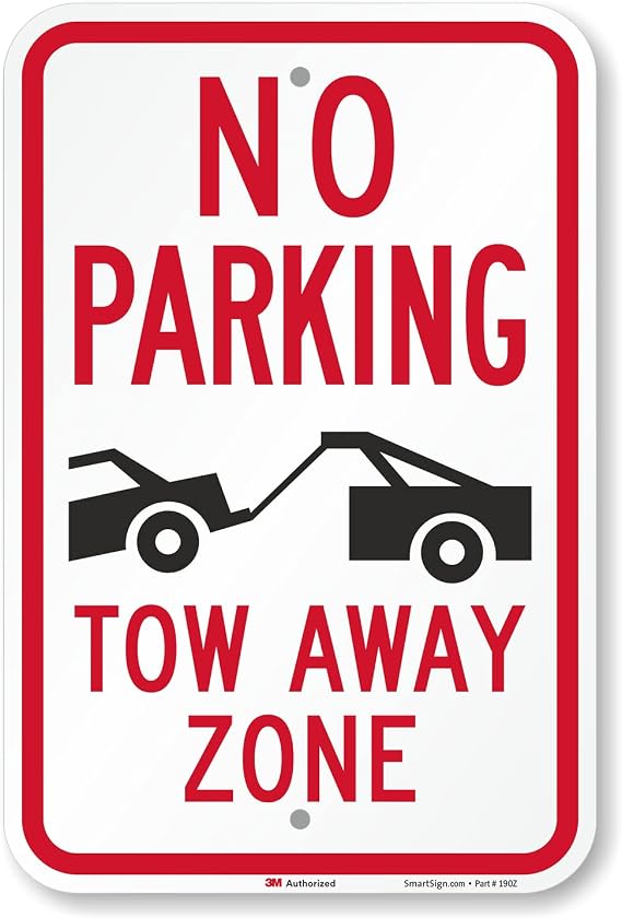 SmartSign "No Parking - Tow Away Zone" Sign | 12" x 18" 3M Engineer Grade Reflective Aluminum