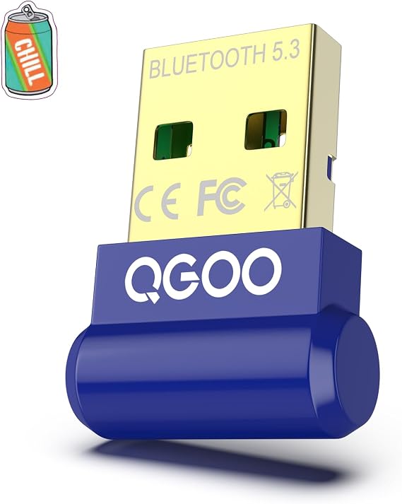 USB Bluetooth Adapter for PC - QGOO Bluetooth Dongle 5.3 EDR, Wireless Receiver for Desktop Computer Laptop Windows 8.1/10/11(blue-193)