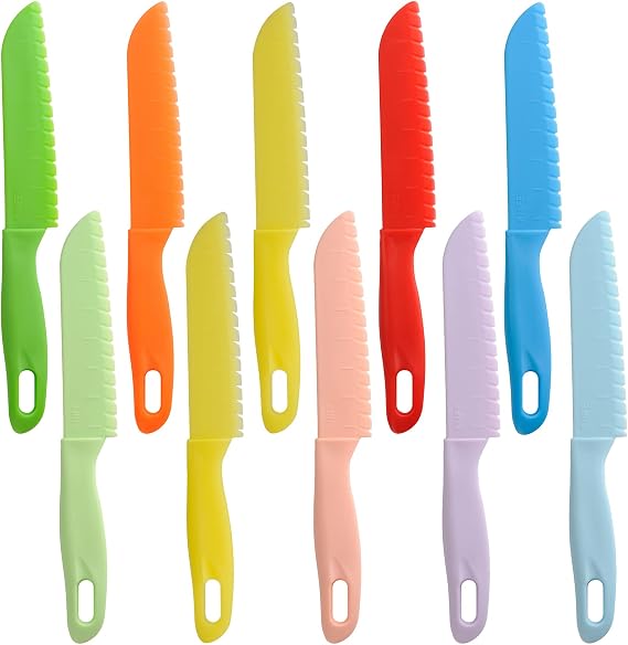 ONUPGO 10 Pieces Kitchen Knife Set, Plastic Kitchen Knife Set