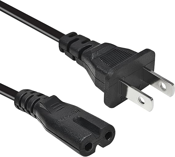 6.6Ft AC Power Cord for Electric Recliner, power supply cord replacement Okin, Limoss, Lazboy, Pride, Berkline electric chair lift, electric scooter, adjustable bed parts, 2 Prong US Plug cable