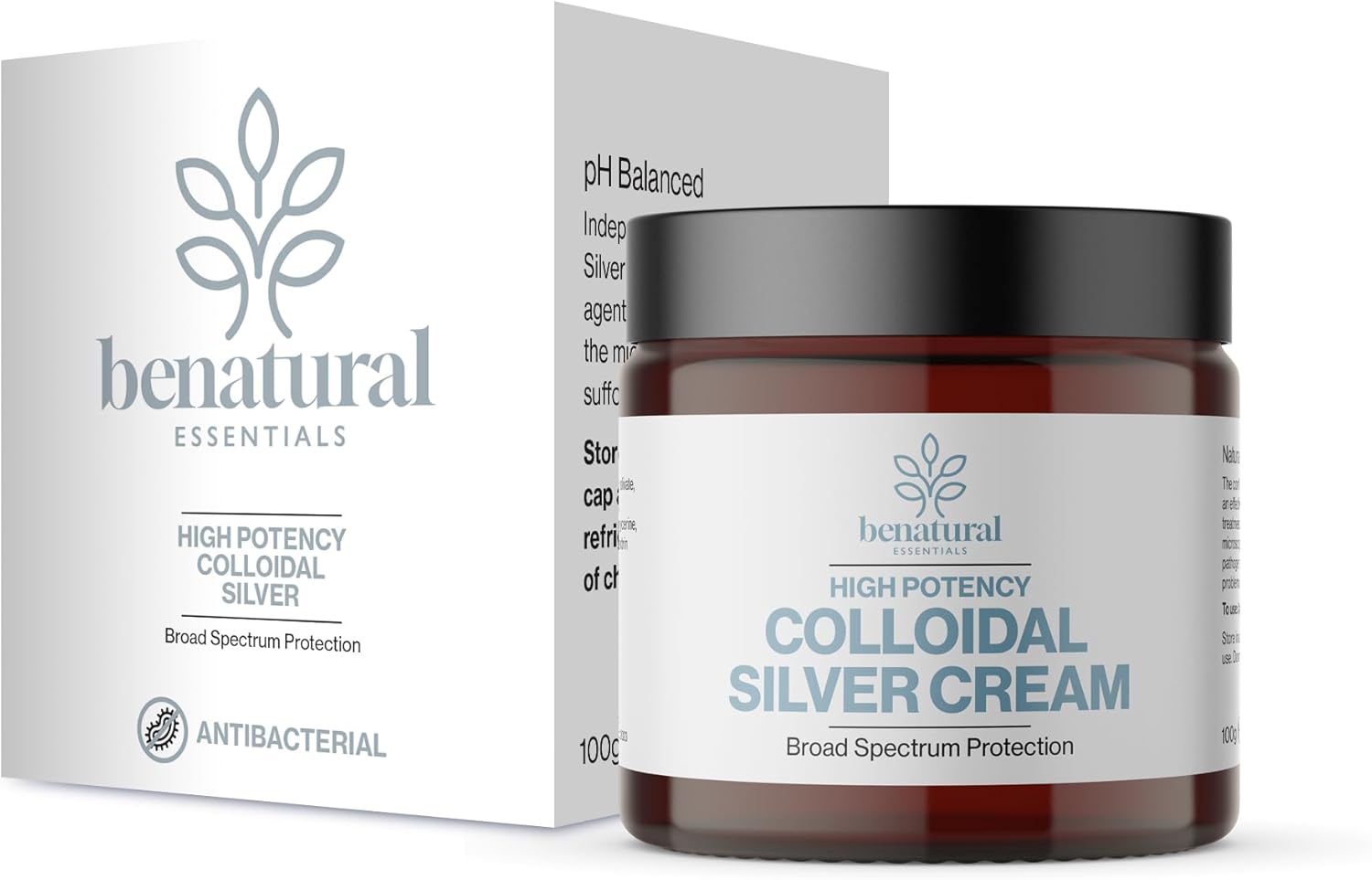 Premium Colloidal Silver Cream 100g | All Natural Cream | Antibacterial & Antifungal | PH Balanced | Manufactured in the UK