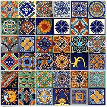 Color y Tradicion 100 Mexican Ceramic Tiles Handmade Talavera Tiles