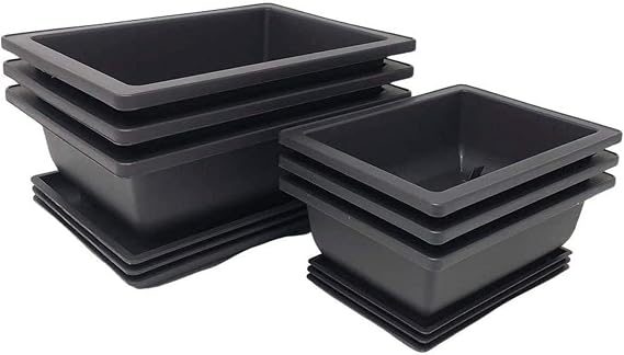 Tinyroots Bonsai Pots with Humidity Trays - Training Planters, Built in Mesh, 6-inch and 8-inch