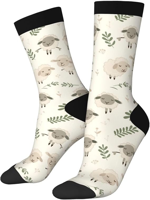 Adult Novelty Crew Socks - Crazy Dress Fun Colorful Graphic Mid-Calf Funny Tube Socks