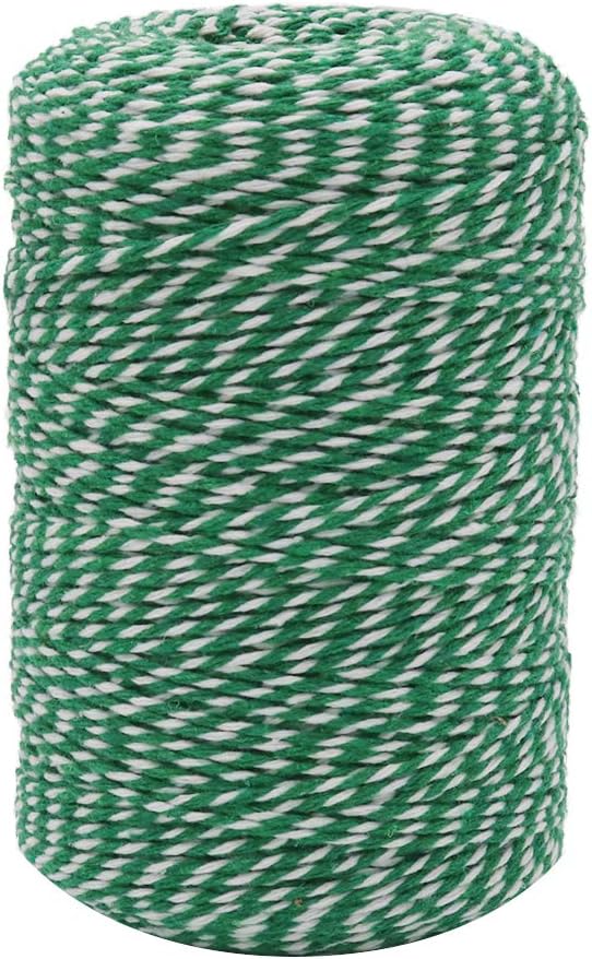 Tenn Well Green and White Twine, 656 Feet Cotton Bakers Twine Perfect for Baking, Butchers, Crafts, Gift Wrapping, Christmas Decoration | Cotton bakers twine for butchers, crafts, gift wrapping, Christmas decoration