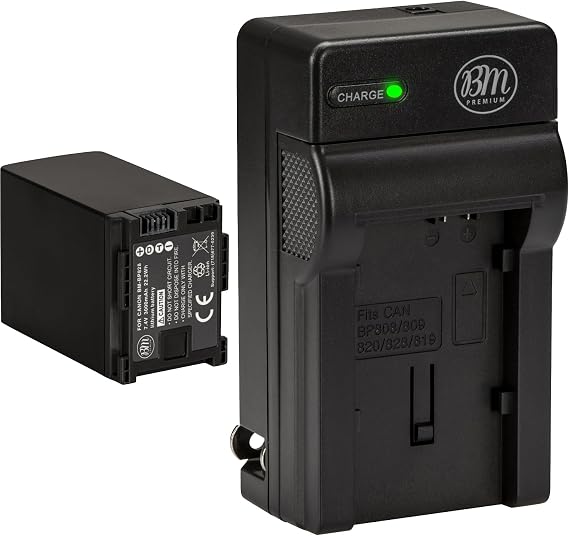 BM BP-828 Battery and Charger for Canon VIXIA HF G50 HF G60 HF G70 XA40 XA45 XA50 XA55 XA60 XA65 XA70 XA75 GX10 HF G20 HF G21 HFG30 HFG40 HFM40 HFM41 HFM400 HFS200 XA10 XA11 XA15 XA20 XA25 XF400 XF405