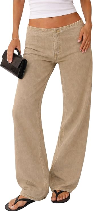 Low Rise Baggy Jeans for Women Wide Leg Denim Pants